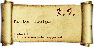 Kontor Ibolya névjegykártya