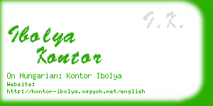 ibolya kontor business card